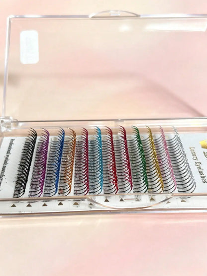 Domi Lash 12 Line 12 Color Cosplay Eyelash Extension New Fashion Christmas Glitter Soft Mink False Eyelash Individual Lashes