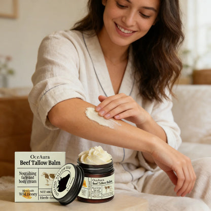 OceAura Beef Tallow Balm Deep Moisturizing Nourishing Brightening Skin Long-Lasting Fragrance Refreshing Care Face Body Lotion