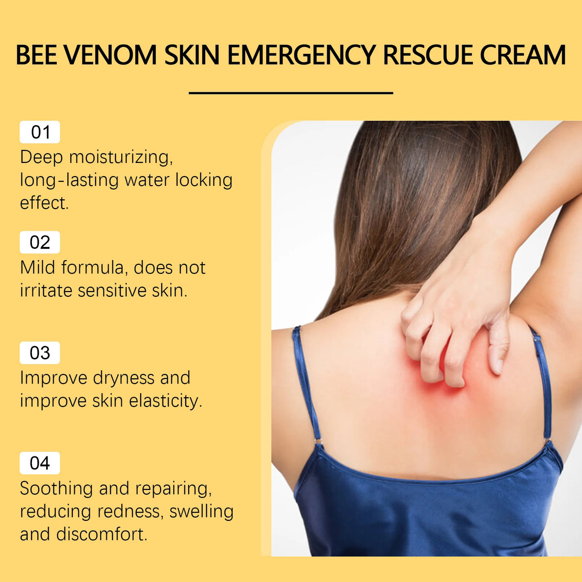 Bee Venom Cream Relieves Redness Repair Damage Skin Strengthens Skin Barrier Deep Moisturizing Skin Care Nourishing Body Cream
