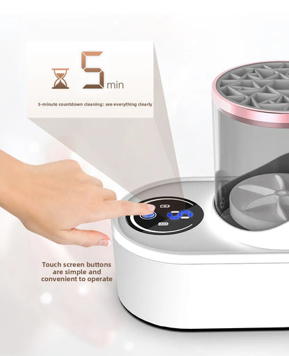 Automatic Rotating Makeup Brush Cleaner Machine Fast Drying Electric  Rubber Collar Cosmetic Clean Tools