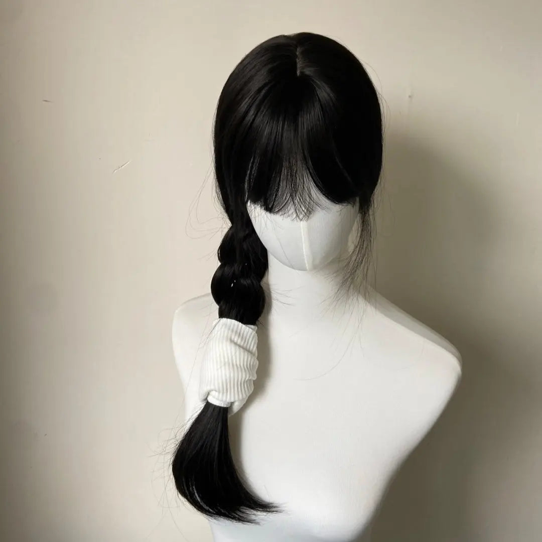 Black Wig with Bangs Long Straight Synthetic Wigs for Women 24inch Lolita Cute Natural High Temperature Fibers for Daily Use 가발