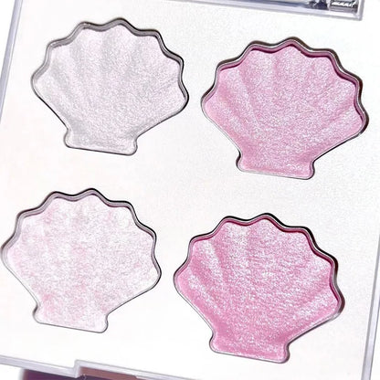 Shell Eyeshadow Palette Sparkling Pearlescent Glitter Eye Shadow Plate Diamond Highlight Eye Makeup Cosmetic for Autumn Winter