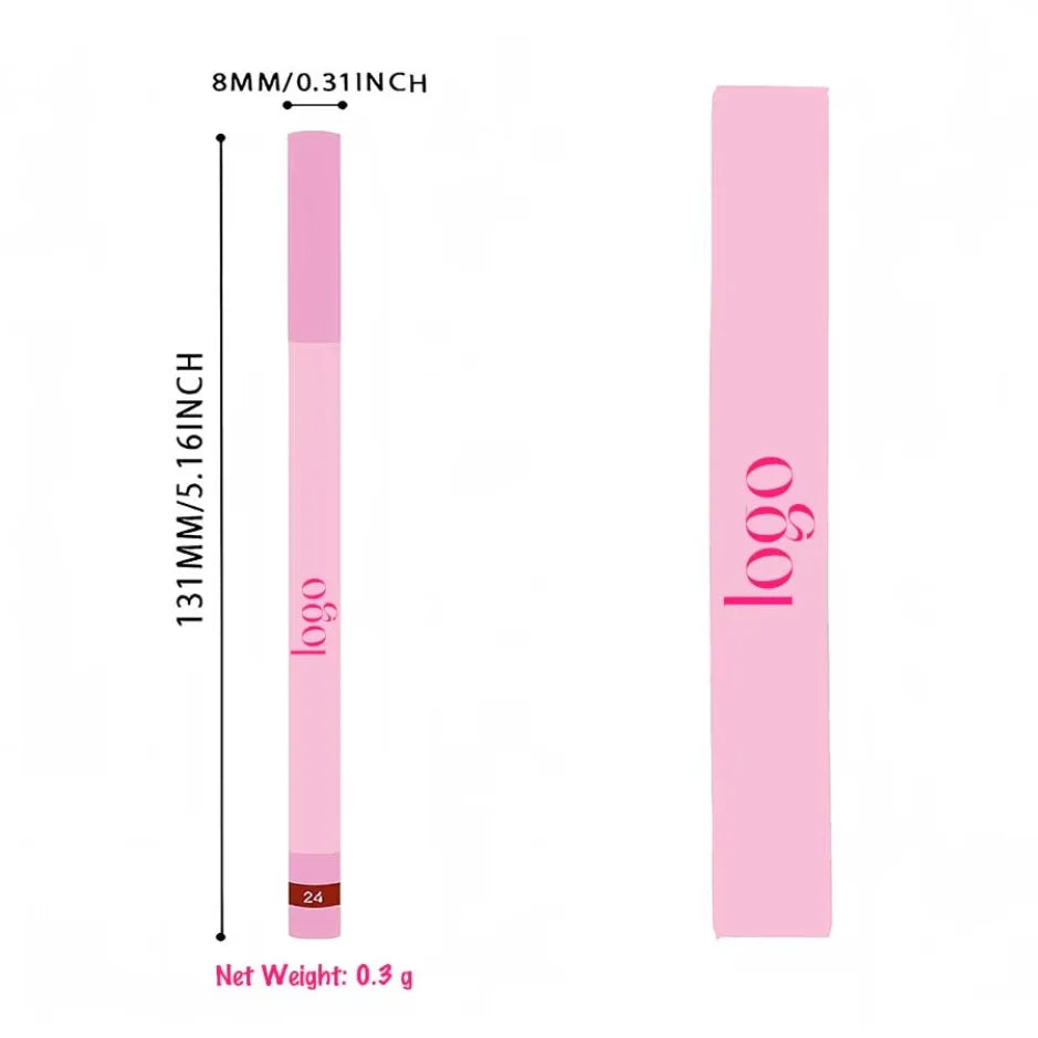 Pink Cream Lipliner Pen Custom Logo Retractable Lipliner Pencil Private Label Long Lasting Matte Waterproof Lip Liner 20pcs