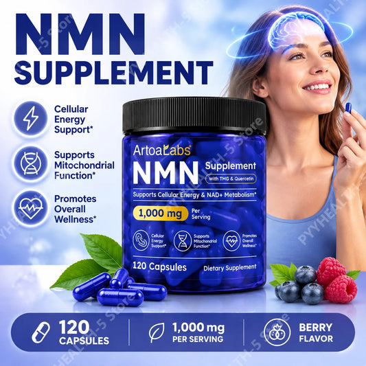 NMN Supplement with TMG Quercetin Resveratrol Supports Cellular Wellness Energy Support Daily Vitality Antioxidant 120 Capsules