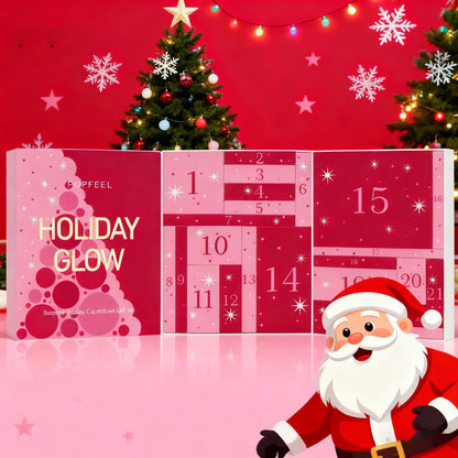 Christmas Countdown Makeup Set Lipstick Eye Shadow Cosmetics 24pcs Holiday Beauty Advent Calendar Gift Box for Women Girls