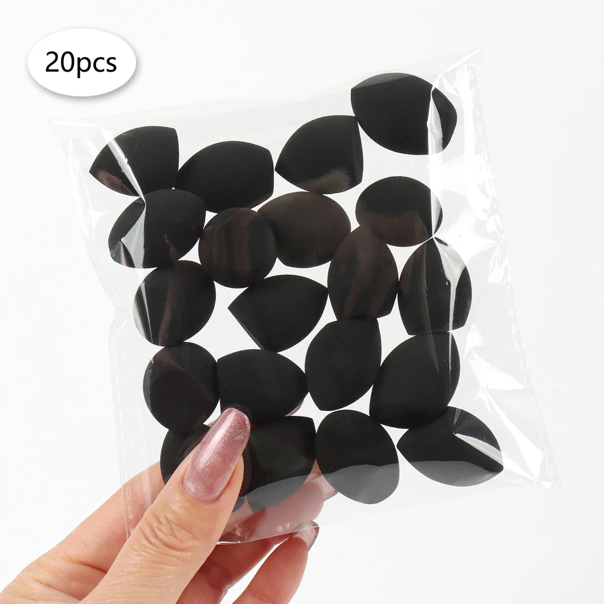 20pcs Mini Finger Puff Beauty Cosmetic Foundation Cosmetic Sponge Makeup Blender Suitable for Cream & Powder Concealer