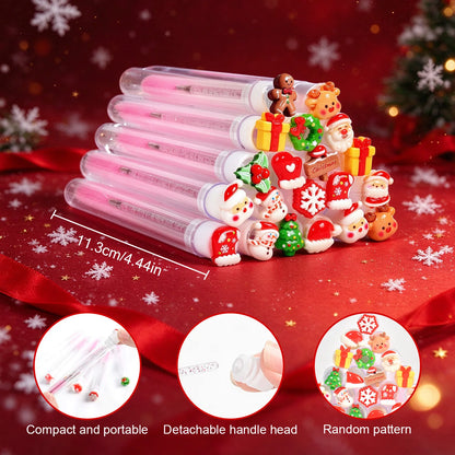20Pcs Christmas Eyelash Brush with Dustproof Tube Reusable Lash Spoolies Mascara Wand Portable Eyebrow Comb Extension Xmas Gifts