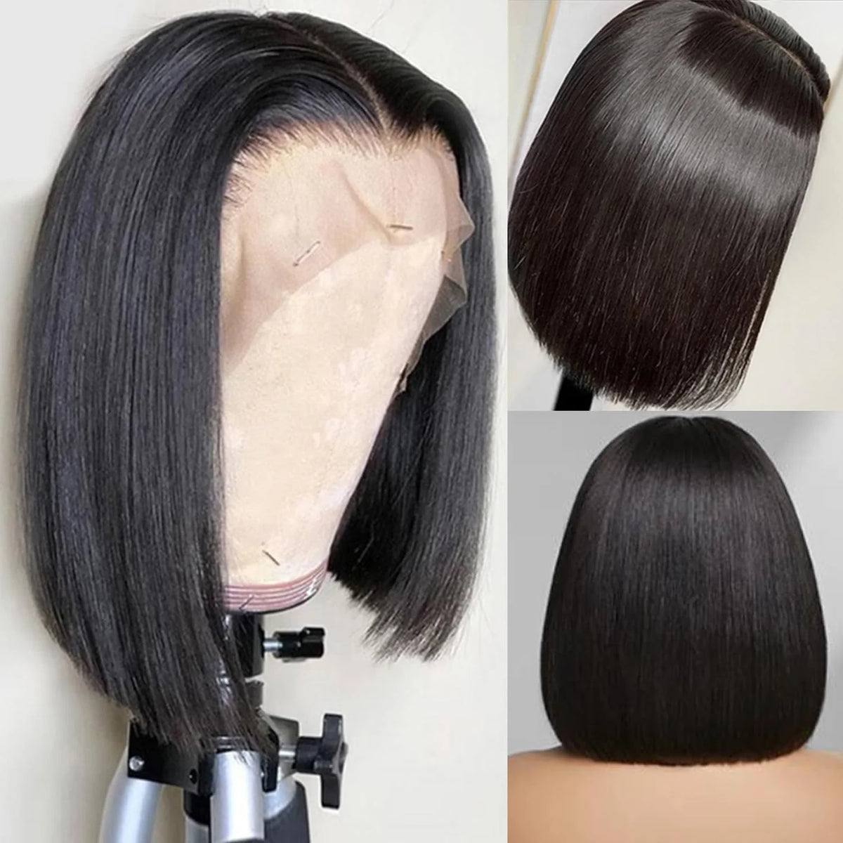 Straight 13x4 Bob Wig Human Hair 200 Density Transparent Lace Frontal Wig 100% Brazilian Human Hair 4x4 5x5 HD Lace Closure Wigs