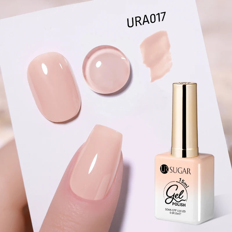 UR SUGAR 15ml Gel Nail Polish Neon Blue Red Green Pastal Nude UV/LED Soak Off No Wipe Nail Gel Polish Suitable For Summer Autumn