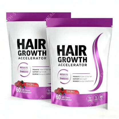 Biotin Hair Growth Soft Chews Supplement, Support Fuller Thicker Hair, Vitamin C & E for Healthy Hair Nourishment, 60 Gummy