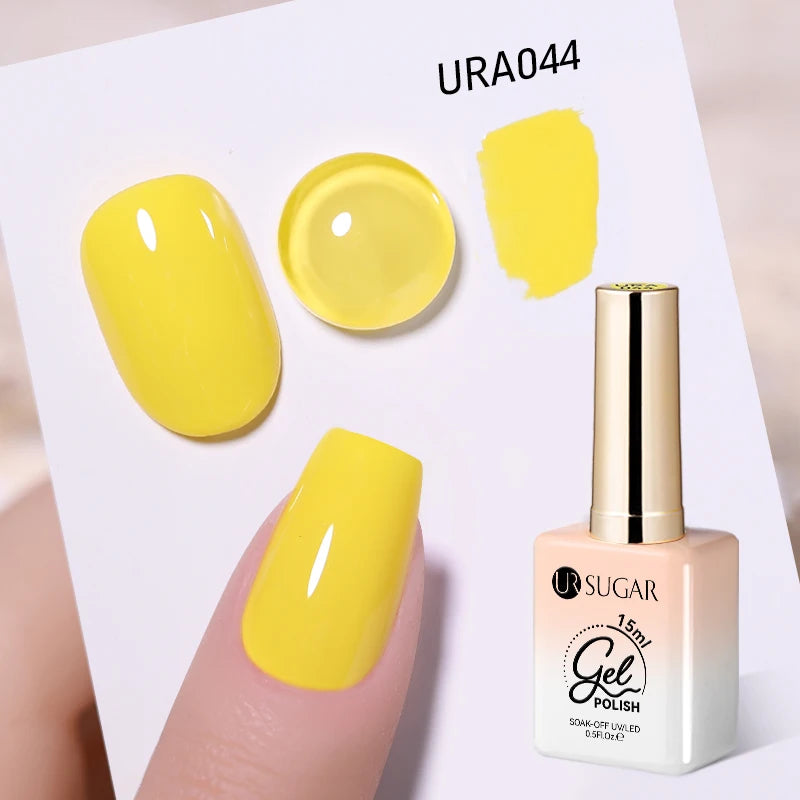 UR SUGAR 15ml Gel Nail Polish Neon Blue Red Green Pastal Nude UV/LED Soak Off No Wipe Nail Gel Polish Suitable For Summer Autumn