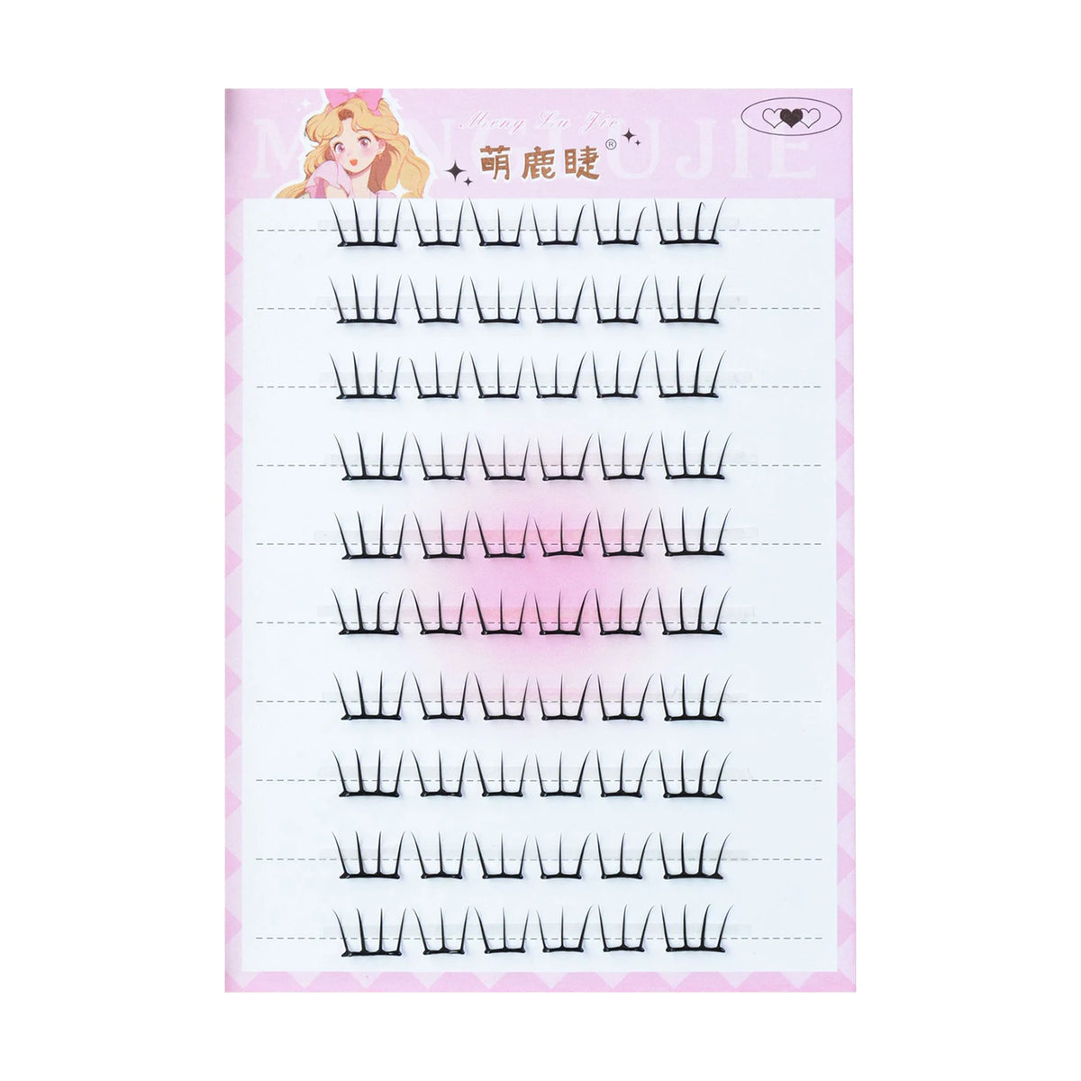 Korean Women's Group Wispy False Eyelashes Cute Cat Paw Eyelash Extension Natural Make Up Large Capacity Idol Manga Lash Cluster
