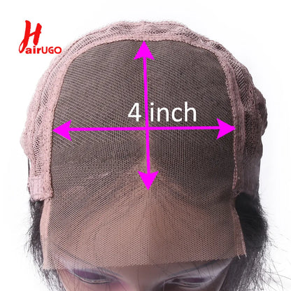 T1B/Orange Deep Wave Lace Closure Wig For Women Ombre Orange Lace Closure Human Hair Wigs With Baby Hair Remy Preplucked HairUGo