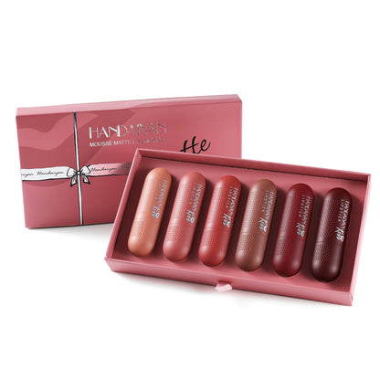 Matte Lipstick Set 6 Colors Velvet Texture Long Lasting Non Drying Lip Makeup Women Gift Box