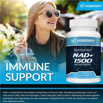 NAD+ Supplements - with Resveratrol - Natural Energy Supplement, Support Cell Health, Anti-aging, Enhance ImmunitySupplements