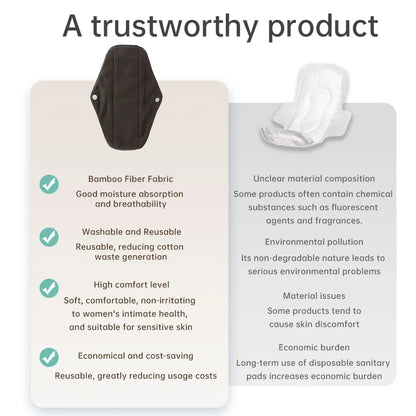 10Pcs Mixed 3 Sizes Reusable Cloth Menstrual Pads with Storage Bag, Washable Soft Sanitary Napkins Set.