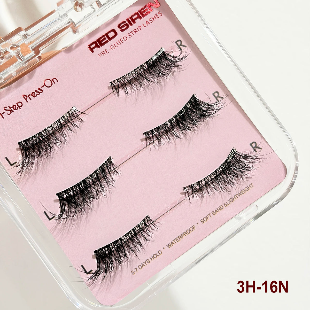 RED SIREN Self Adhesive Eyelashes 3Pairs/Pack Natural Look Half Faux Mink Lashes Long Lasting Press On Cat Eye Lashes Makeup