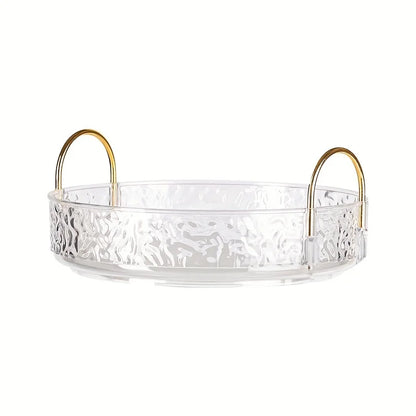 1Pc/Water Ripple Pattern Bedroom Vanity Cosmetic Rotating Storage Rack Box Bathroom Desktop Perfume and Skincare Tray