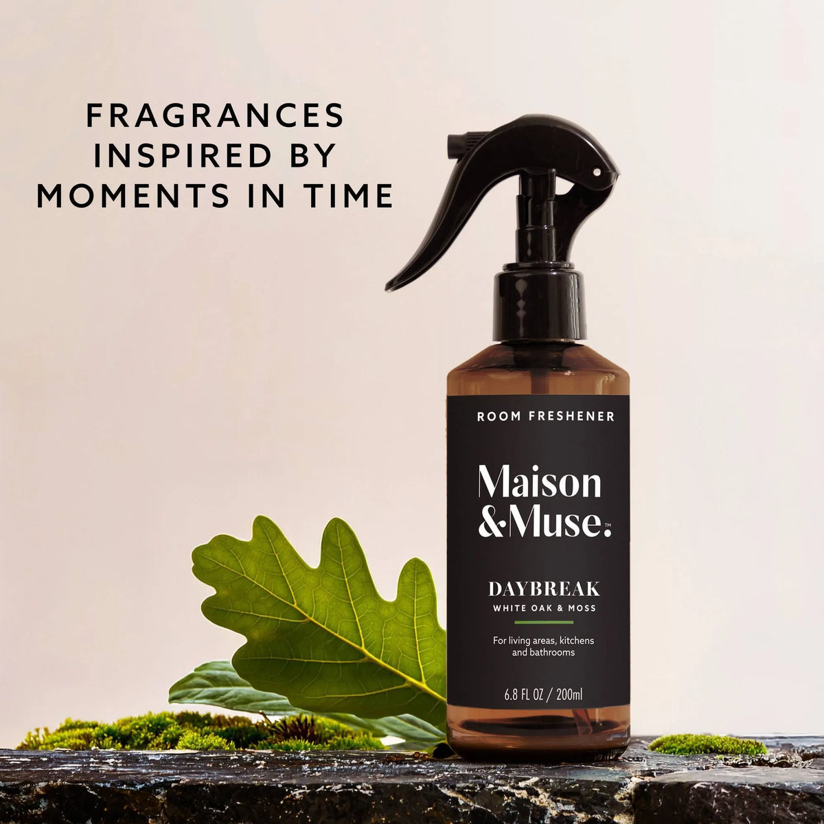 White Oak And Moss Air Freshener Spray 6.8 Fl Oz, Room Deodorizer Mist For Home Bathroom Office Long Lasting Scent