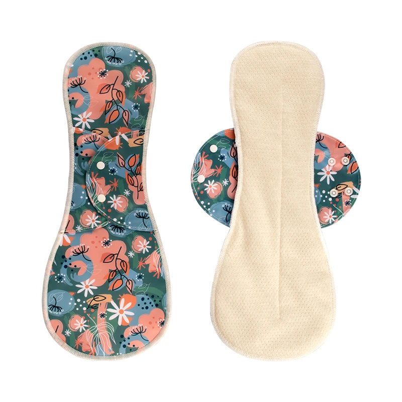 AIO Breathable Cloth Pads Soft Washable Feminine Panty Liners Sanitary Pads Napkin Daily Reusable Menstrual Hygiene Pads 2PCS