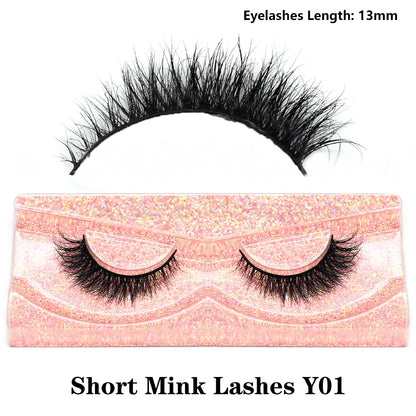 Half Lashes Mink Eyelashes Fluffy Soft False Eyelashes Wispy Cross Mink Eye Lashes Natural Short Mink Eyelash Extension Makeup