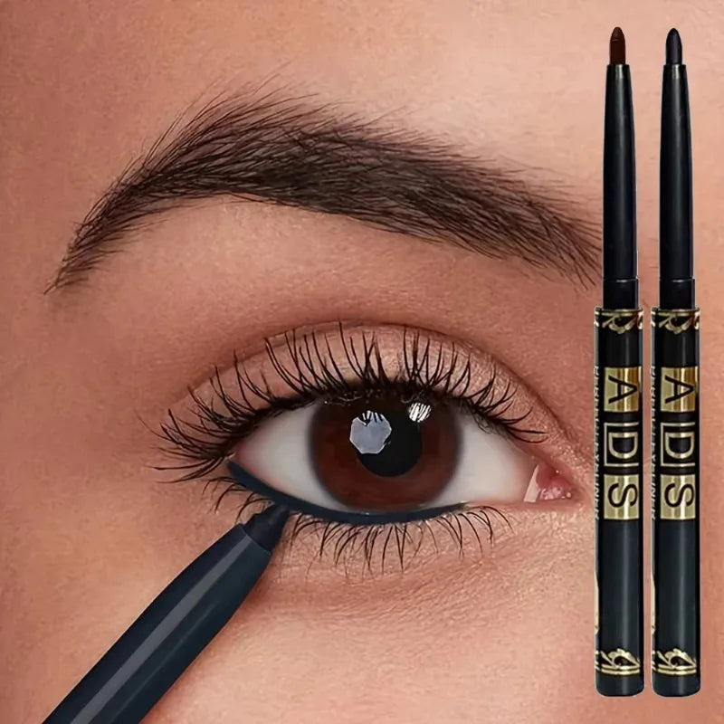 1/3Pcs Waterproof and Sweat-Proof Black Matte Eyeliner Pencil Long-Lasting Smudge-Proof Eye liner Suitable for Heavy Eyes Makeup
