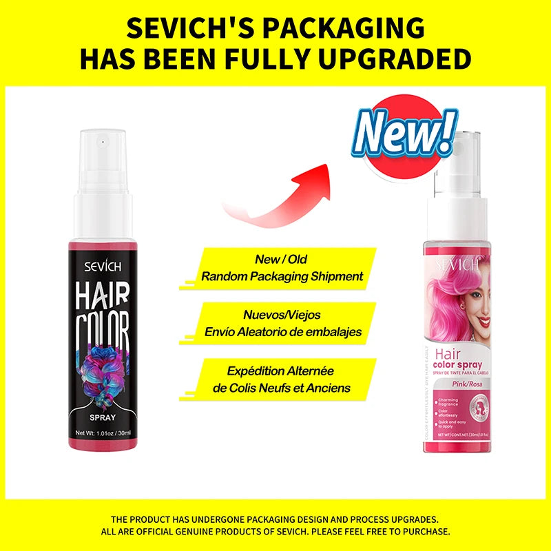 Sevich New Style Hair Color Spray One-Time Hair Color Instant Hair Salon Hair Care Styling Product For Men and Women 5 Color
