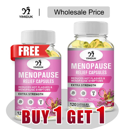 Buy 1 Get 1 Free! Best Menopause Relief Capsules, Support Reduces Hot Flashes & Night Sweats, Mood Balance & Better Sleep, Vegan