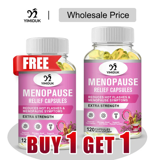 Buy 1 Get 1 Free! Best Menopause Relief Capsules, Support Reduces Hot Flashes & Night Sweats, Mood Balance & Better Sleep, Vegan