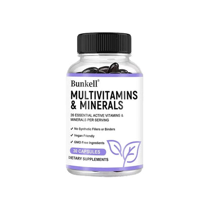 Multivitamin and Minerals - Daily Supplement, Antioxidants, Skin Repair, Liver Health Maintenance, Energy Boost, 120 Capsules
