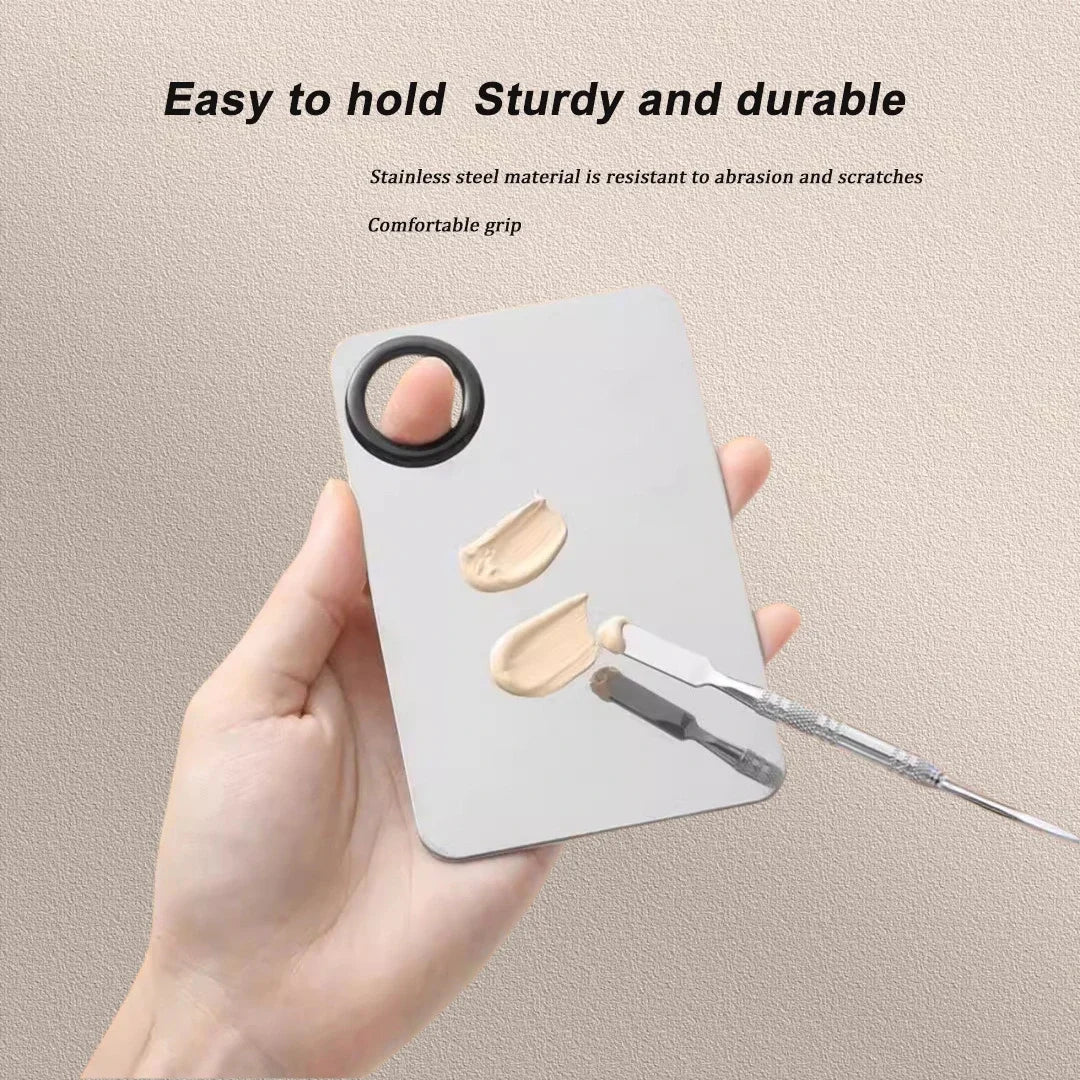 PaletteMixing Lipstick Eye Foundation Makeup Mixer Palette with Spatula Shadow Stainless Steel Mixing Stick Beauty Tools