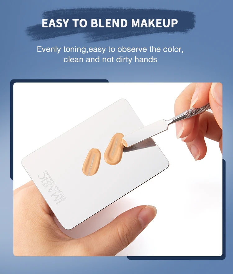 IMAGIC Professional Makeup Palette Tray Mixed Paint Stainless Steel Oil Paint Palette Watercolor Oil Painting Art Makeup Tools