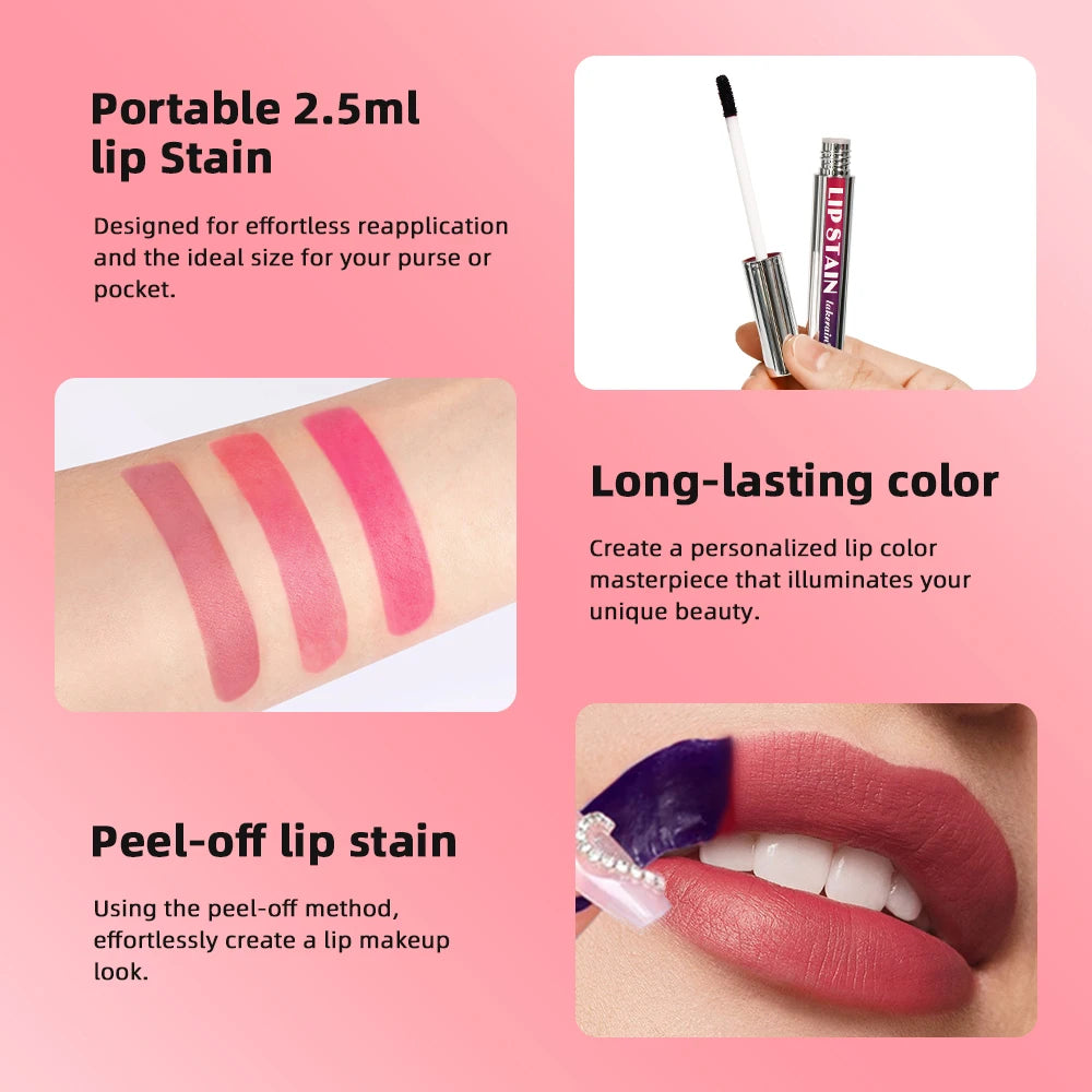 Christmas Lip Makeup Set Peel Off Lip Stain PH Color Changing Lip Oil Deep Moisturizing Long Lasting for Holiday Party Gift