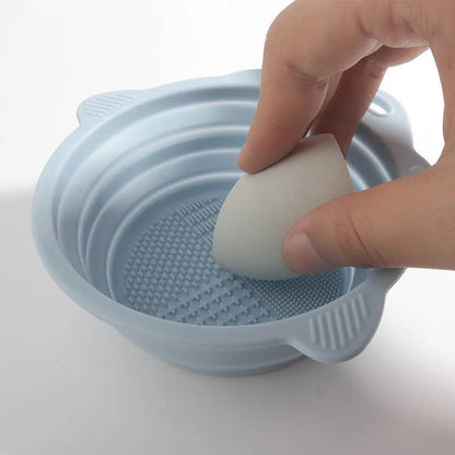 Foldable Scrubbing Silicone Bowl Cosmetic Brush Cleaner Make Up Washing Brush Tool Cleaning Bowl Scrubbe Bowl Beauty Supplies