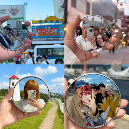 Round Convex Mirror Travel Selfie Photo Props High-definition Mirror Portable Makeup Mirror Handheld Photography Mirrors