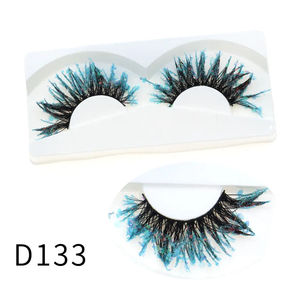 1 Pair Halloween Style Dreamy Sequins Glitter False Eyelashes Whole Strip Fluffy DIY Lashes Cosplay Stage Eye Makeup