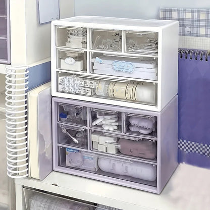 Dustproof Clear Plastic Desktop Mini Storage Box with Drawer – Transparent Organizer for Hair Clips, Jewelry, Keys Small Tools