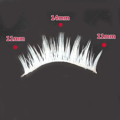 3 Pairs Cosplay White Eyelashes Extension Natural Looking Long Thick Janpanese Style Little Devil White Eye Lashes Halloween