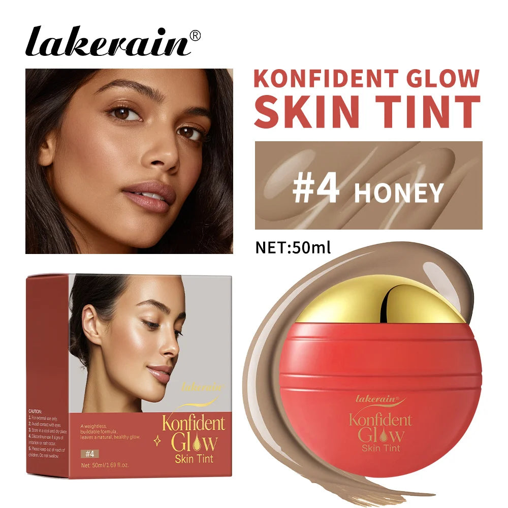 Lakerain Glow Skin Tint Foundation Long Lasting Moisturizing Even Skin Tone Concealer Sunscreen Brighten Skin Face Cosmetics