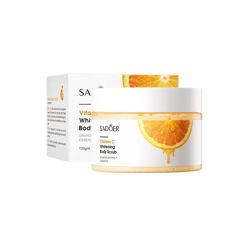 SADOER Vitamin C Body Scrub Brightening Moisturizing Anti Wrinkle Exfoliating Lotion Cream Arm Leg Scrub Skin Care