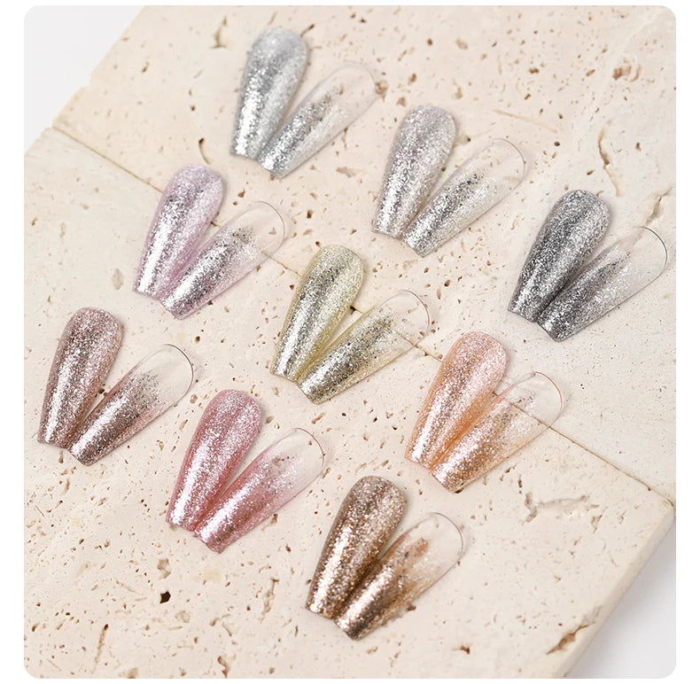 AS 15ml Sparkle Platinum Gel Nail Polish Shiny Pink Gold Silver Glitter Painting Gel Drawing Semi Permanent Tpo Free Varnish