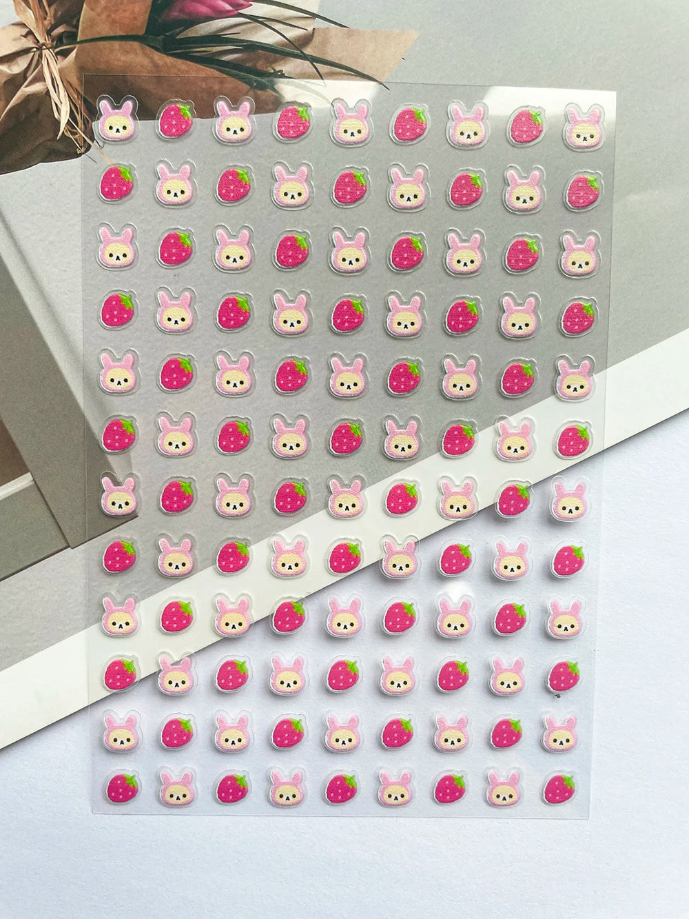 Pvc Mini Kawaii Kiioit Rilakkuma Strawberry Stickers Nail Art Waterproof Scrapbook Car Helmet Handbook Skateboard Stickers Gifts