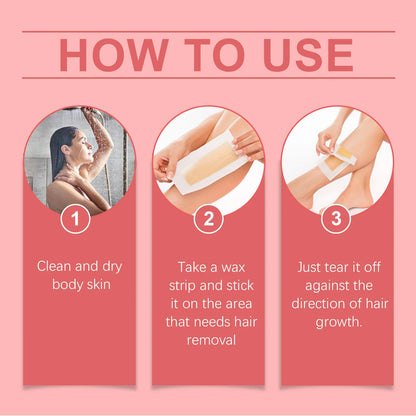 OceAura Hair Removal Wax Strips for Legs and Body Hair Growth Postponement Easy Operation Non-Irritating Depilatory Wax Strips