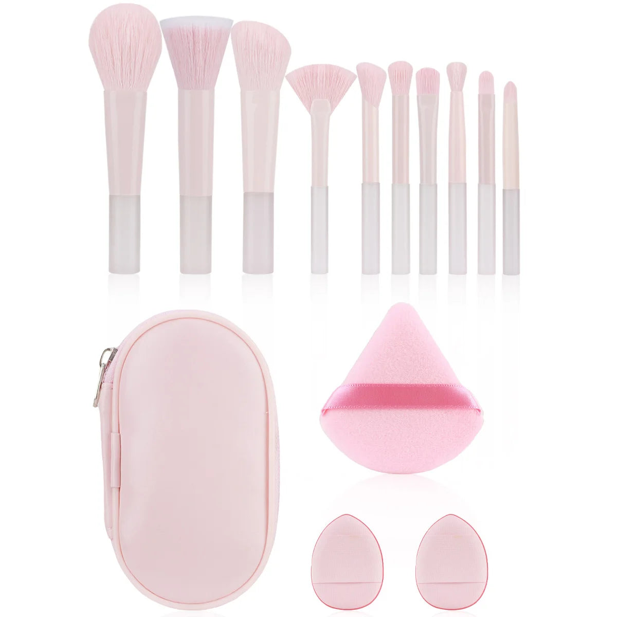 New Mini Makeup Brush Set 10PCS Eyeshadow Loose Powder Brush Travel Portable Soft Hair Makeup Tools Christmas Gift