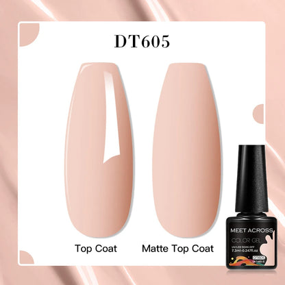 MEET ACROSS 8 Colors Mirror Gel Nail Polish Long-lasting Quick-drying Metallic Gold Silver Red Semi Permanent Varnish Nail Art