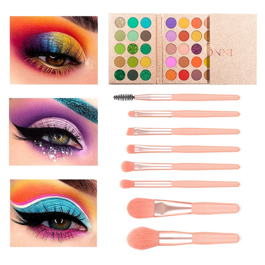 65 Colors Eye Shadow Plate Long-lasting Shimmer Matte Sequin Eyeshadow Colorful Stage Ball Dedicated Neon Eyeshadow Palette Gift