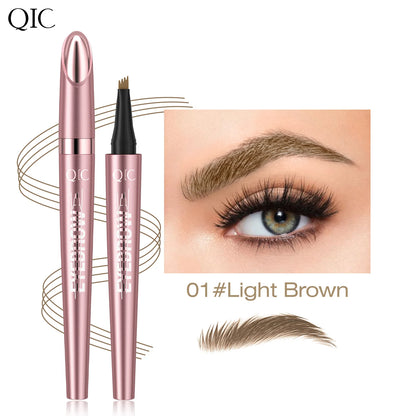 4 Fork Tip Eyebrow Pencil 3D Microblading Waterproof Dark Brown Natural Colour Fine Stroke Magic Eyebrow Pencil 2024 New Ladies