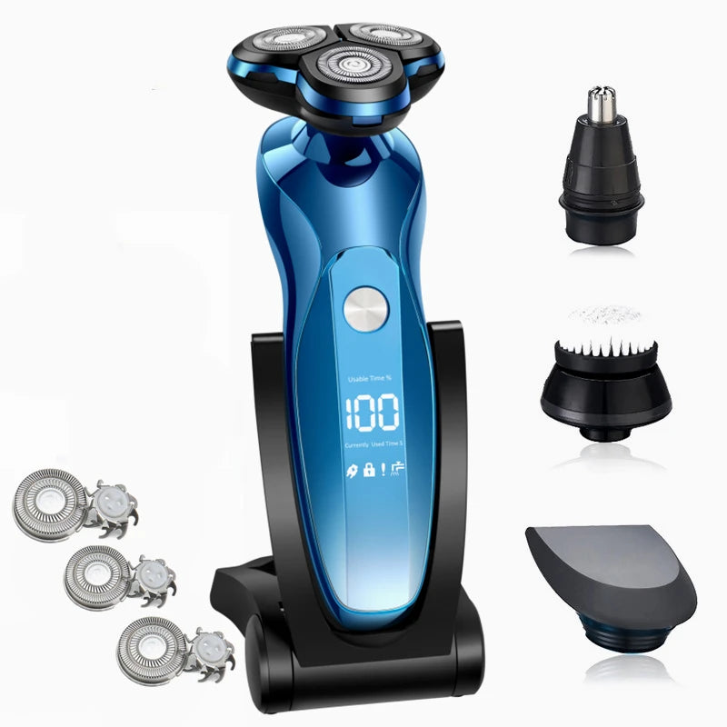 ZOZEN Electric Shaver Rotary Shaver Electric Razor Beard Trimmer Rechargeable Shaving Machine for Men Wet-Dry Use Waterproof