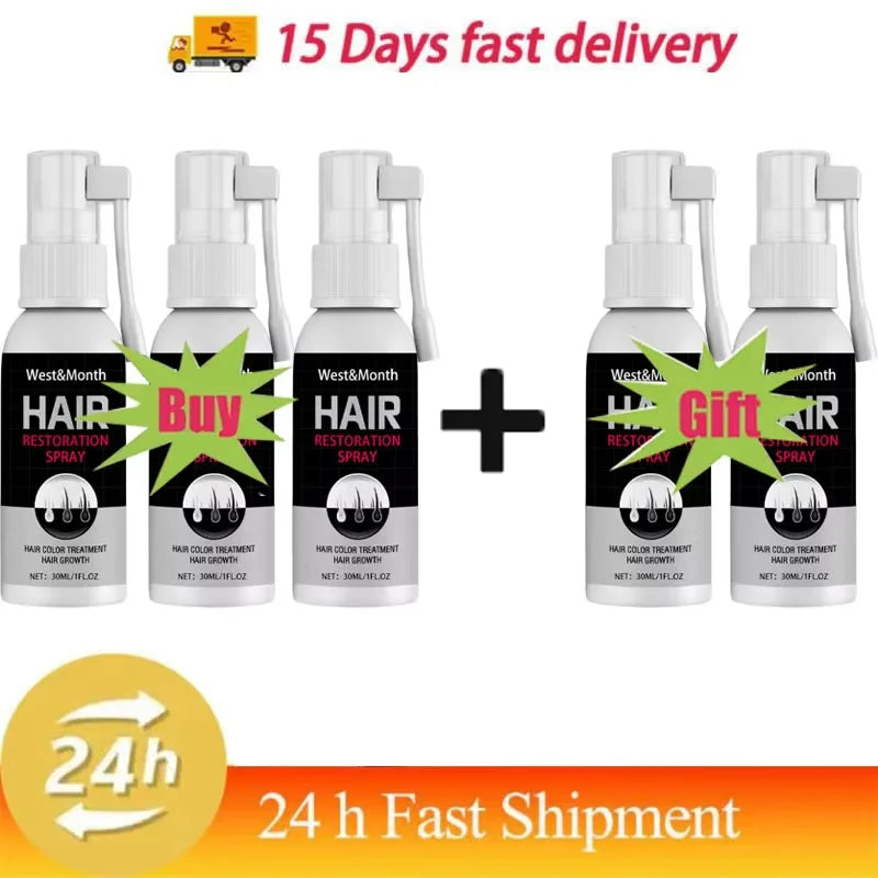 Gray White Hair Treatment Serum Cover White Hair To Black Natural Color Repair Spray Anti Loss Hair Restore Healthy Hairs Care