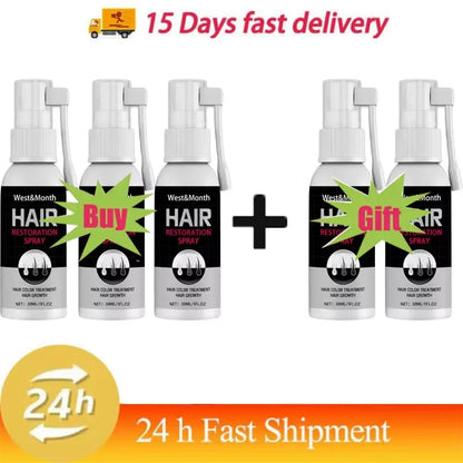 Gray White Hair Treatment Serum Cover White Hair To Black Natural Color Repair Spray Anti Loss Hair Restore Healthy Hairs Care